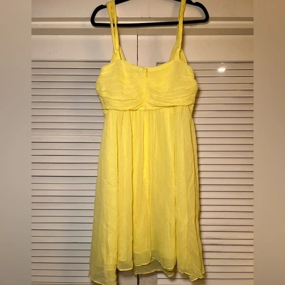 Banana Republic Silk Chiffon Babydoll Party Mini Dress Empire Waist, size 12 - Picture 14 of 16
